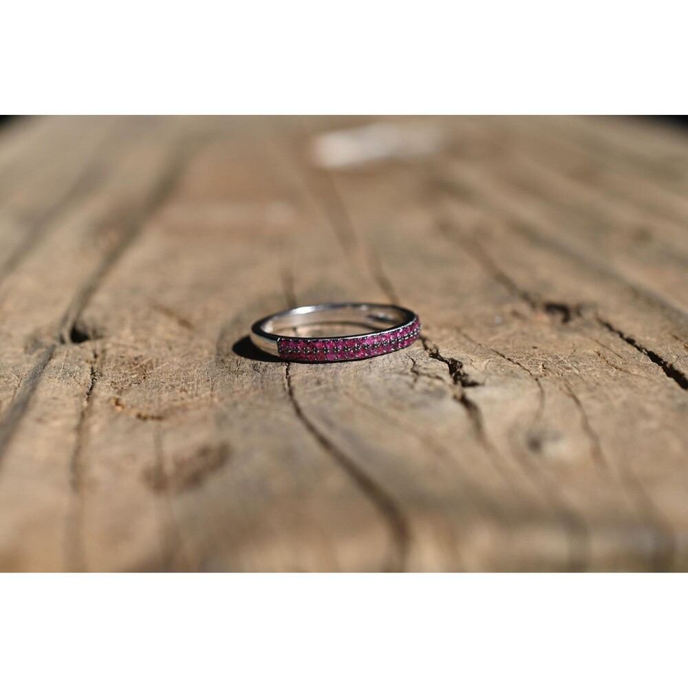 Ruby engagement ring size 7.25 in sterling silver